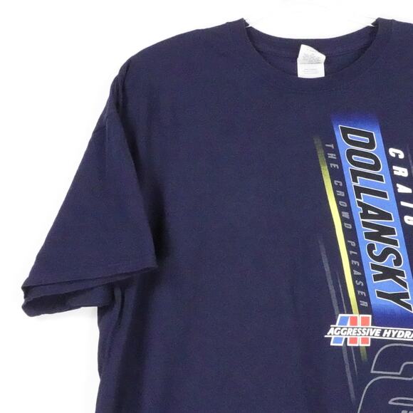 Craig Dollansky Shirt Mens 2XL Blue Aggressive Hydraulics Racing Sprint Car Tee - Picture 5 of 13